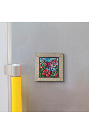 Kelebek Baskılı MDF Magnet 7X7