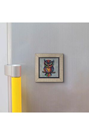 Baykuş Baskılı MDF Magnet 7X7