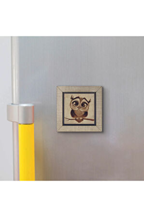 Baykuş Baskılı MDF Magnet 7X7