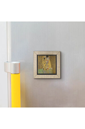 Öpücük Gustav Klimt, 1907 Baskılı Mdf Magnetkrg-169buzdolabı Süsü