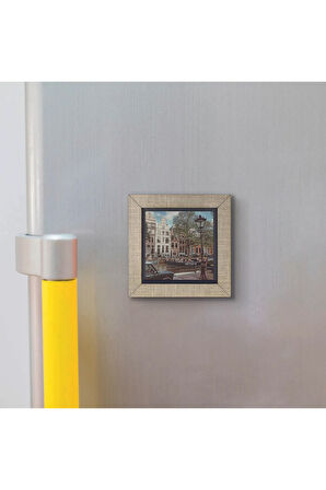 Amsterdam Görseli Baskılı MDF Magnet 7X7
