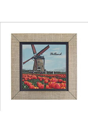 Hollanda Görseli Baskılı MDF Magnet 7X7