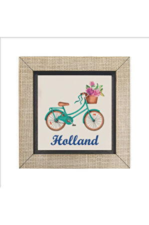 Hollanda Bisklet Görseli Baskılı Mdf Magnet krg-030