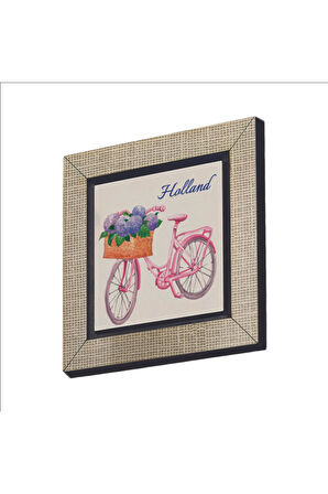 Hollanda Bisklet Görseli Baskılı MDF Magnet 7X7