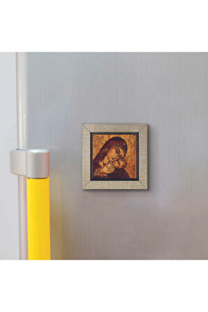 İsa ve Meryem Görseli Baskılı MDF Magnet 7X7