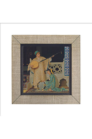 İki Müzisyen Kız (Osman Hamdi Bey, 1880) Baskılı MDF Magnet 7X7