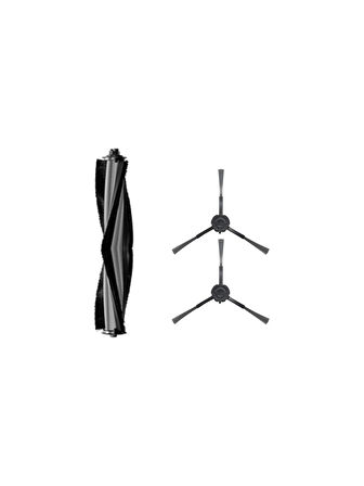 srfn ticaret Karaca Vantuz Off Road Premium 3in1 Robot Süpürge Uyumlu Ana ve Yan Fırça Seti - 3 Parça