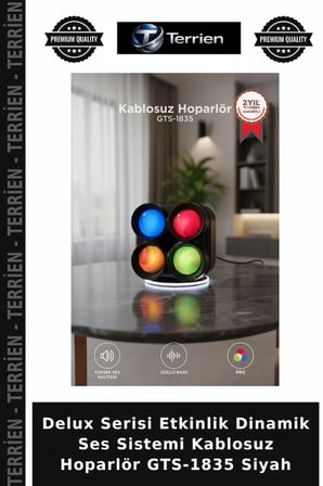 Delux Serisi Etkinlik Dinamik Ses Sistemi Kablosuz Hoparlör GTS-1835 Siyah