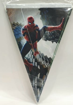 Premium Renkli Parti Süsü Çocuk Odası ÖRÜMCEK ADAM ÜÇGEN FLAMA