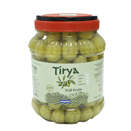 TİRYA JUMBO BOY DOMAT KOKTEYL YEŞİL ZEYTİN 2 KG.