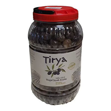 TİRYA MEGA BOY GEMLİK YAĞLI SELE SİYAH ZEYTİN 231-260 KLB. / 2 KG.