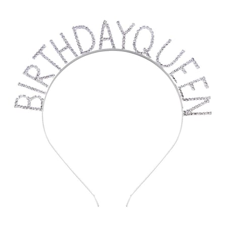 Özel Üretim Kutlama Sürpriz Kraliçe BİRTHDAY QUEEN GÜMÜŞ TAŞLI TAÇ