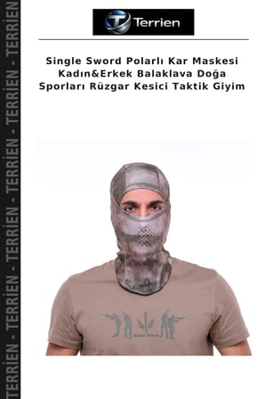 Single Sword Polarlı Kar Maskesi Kadın&Erkek Balaklava Doğa Sporları Rüzgar Kesici Taktik Giyim