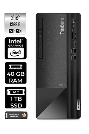LENOVO ThinkCentre Neo 50T i5 12400 40GB RAM 1TB SSD W11PRO 11SE00BJTX MASAÜSTÜ PC & PER4 BELLEK