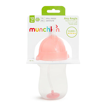 Munchkin Tıklama Kilitli  Uçlu Alıştırma Bardağı,  12ay+296ml Pembe