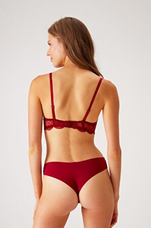 Kadın Pudra 4795 Madrid Dantel Detaylı Desteksiz Iz Belli Etmez Sütyen Takımı