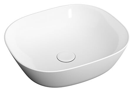 VitrA Plural 7810B403-0016 Kare Alçak Çanak Lavabo, VitrA Clean, 45 cm, Beyaz