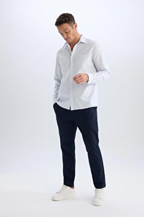 DeFacto Tailored Fit Normal Kesim Düz Paça Her Yöne Esneyen Yazlık Kumaş Pantolon C7508AX24AUNV253