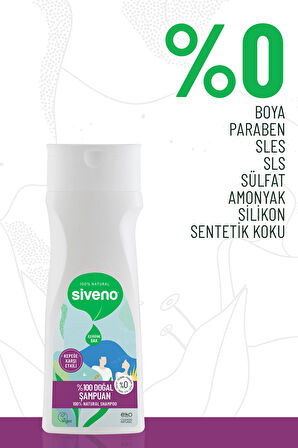 Siveno %100 Doğal Kepeğe Karşı Etkili Şampuan Günlük Bakım Yağlı Saçlar Çay Ağacı Keklik Üzümü Vegan 300 ml