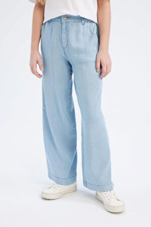 Kız Çocuk Wide Leg Geniş Paça Jean Pantolon