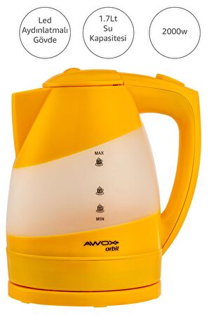 Awox Orbit Gizli Rezistanslı Kettle Sarı