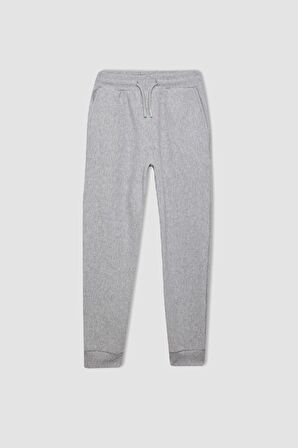 DeFacto Erkek Çocuk Gri Beli Paçası Lastikli Cepli Okul Jogger Eşofman Altı K8846A624AUGR400