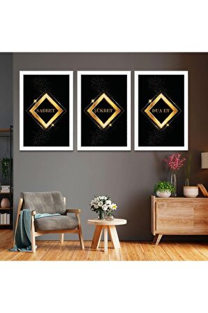 GÜMÜŞ AYNALI PLEKSİ ÇERÇEVELİ DESENLİ ALTIN VE YEŞİL ŞEKİLLER TABLOSU