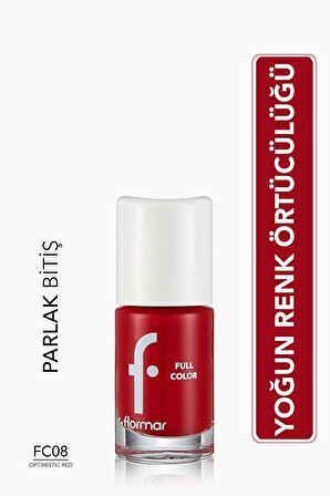 Flormar Yoğun Pigmentli Parlak Oje- Full Color Nail Enamel- Fc08 Optımıstıc Red -8690604310449