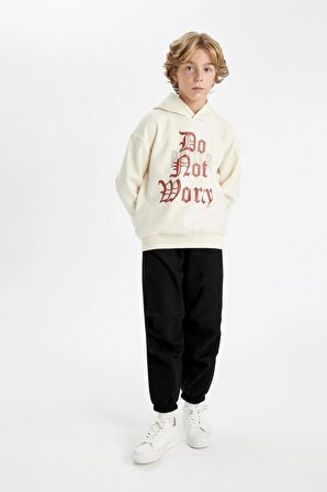 DeFacto Erkek Çocuk Siyah Beli Paçası Lastikli Cepli Basic Düz Jogger Eşofman Altı C2093A824AUBK81