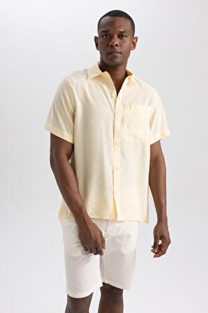 DeFacto Relax Fit Poplin Kısa Kollu Gömlek B3002AX23HSYL256