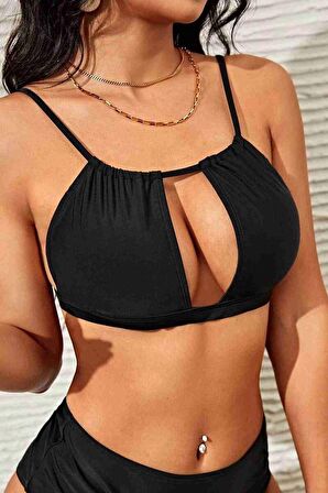 Angelsin Şık Bikini Üstü Siyah