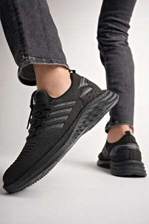 Muggo Montag Garantili Günlük Ortopedik Kaymaz Taban Bağcıklı Çizgili Erkek Sneaker Spor Ayakkabı
