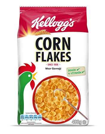 Kellogg's Corn Flakes Kahvaltılık Mısır Gevreği 400 Gr,Lif Kaynağı,Demir ve 6 Vitamin içerir