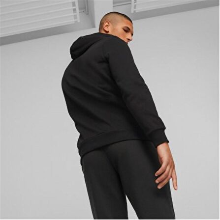 Puma Ess+ 2 Col - Erkek Siyah Pamuklu Kapüşonlu Sweatshirt - 586764 61