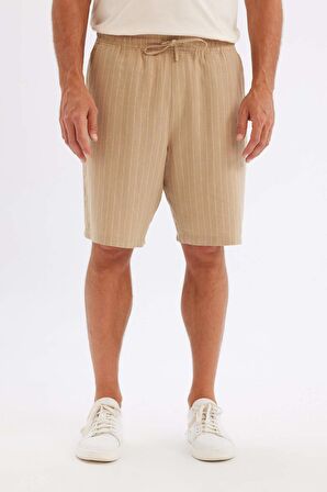 DeFacto Relax Fit Keten Karışımlı Yazlık Bermuda Şort C1240AX24SMBG674
