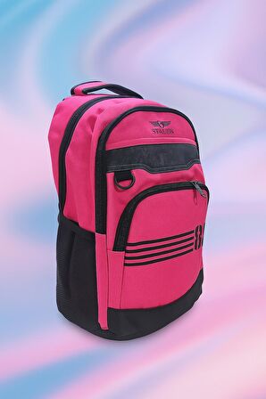 NEWFULL STATİON 85 ASTARLI SIRT VE OKUL ÇANTASI-LAPTOP BÖLMELİ -PEMBE