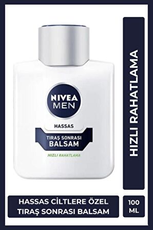 Nivea MEN Erkek Tıraş Sonrası Balsam 100ml, Hassas Ciltlere Özel Hızlı Rahatlatma, Konforlu Tıraş Deneyimi