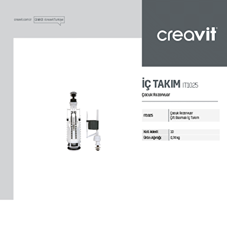 Creavit Çocuk Çift Basmalı Klozet Rezervuar İç Takım IT1025