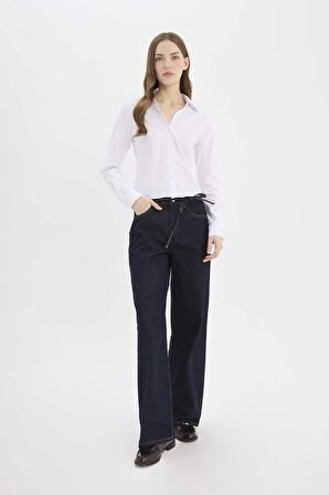 Wide Leg Geniş Paça Bağcıklı Uzun Jean Pantolon