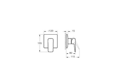 Artema Root Square A4275123 Ankastre Duş Bataryası, Sıva Üstü, Altın