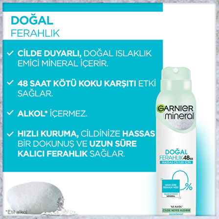 Garnier Mineral Doğal Ferahlık Sprey Deodorant 150 ml