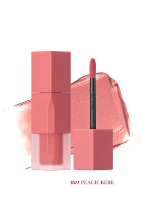 Pürüzsüz ve Kadifemsi Dokulu, Doğal Görünüm Sunan Tint Clio Chiffon Blur Tint (01 Peach Bebe)