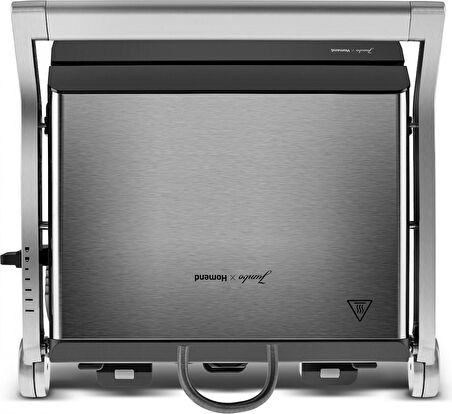Jumbo x Homend Grilliant 1345H 3 In 1 Inox Gövdeli Çift Taraflı ve Alt Üst Sıcaklığı Ayrı Kontrol Edilebilen Xl Döküm Plakalı Tost ve Izgara Makinesi
