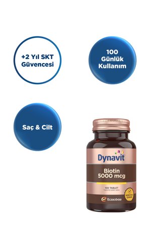 Eczacıbaşı Dynavit Biotin 5000 mcg Takviye Edici Gıda 100 Tablet
