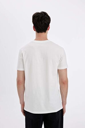 DeFacto Slim Fit Bisiklet Yaka Baskılı Kısa Kollu Tişört C5674AX24HSER105