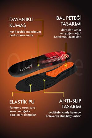 OS201 | Yumuşak Jel Destekli, Anti Yorgunluk, Konfor, İş Ayakkabıları ve Botlar için İç Tabanlık