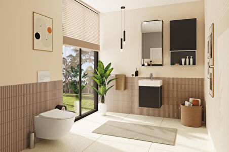 VitrA Sento 7748B001-0559 Rim-ex Asma Klozet, 54 cm, Mat Beyaz