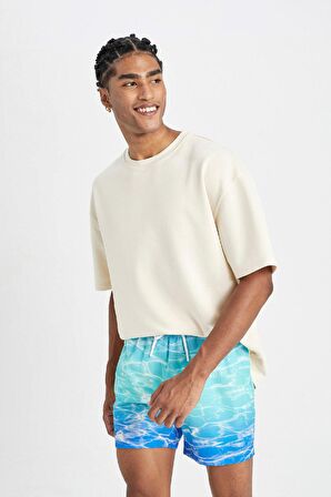 DeFacto Desenli Kısa Boy Deniz Şortu B7608AX24HSGN1101