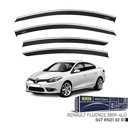 Renault Fluence Niken Kromlu Cam Rüzgarlığı 4lü Set 2009 2016