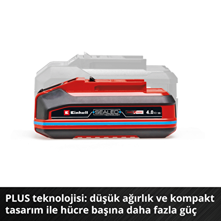 Orijinal Einhell 18 V 4.0 Ah SEALED Power X-Change PLUS (18 V Akü, Su ve Toz Koruması, IP57 Koruma Sınıfı,Tüm PXC cihazları için evrensel kullanım, Şarj cihazı dahil değil) - 4511627